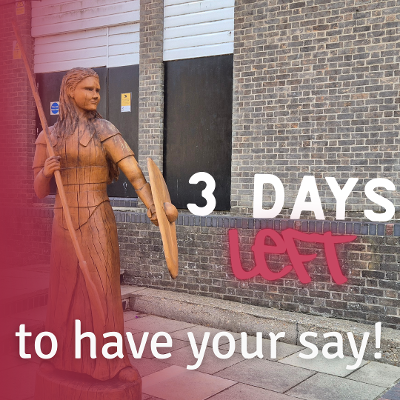 Boudicca Statue, Thetford with £20m and 3 days left warning for survey closure